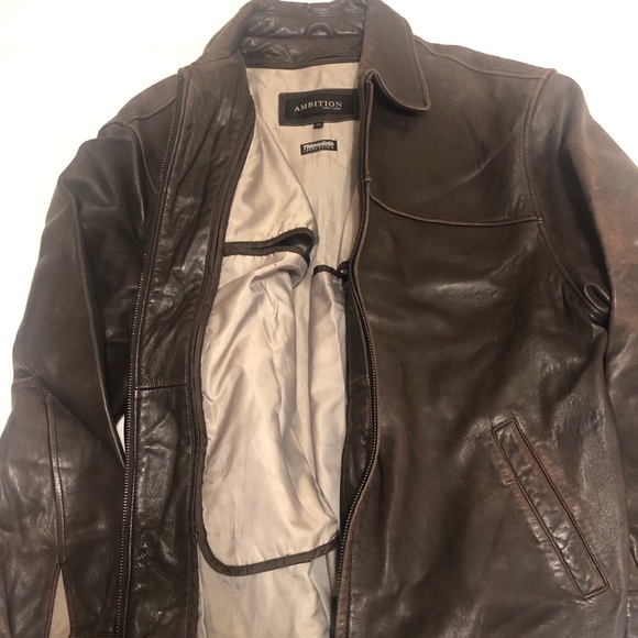 Men’s Dark Chocolate Brown Leather Jacket - Picture 2 of 2